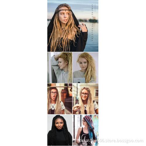 Long 22'' Wholesale Colorful Soft Nepal Felted Wool Handmade Afro Synthetic Dreadlocks Crochet Braids Hair For Kids And Adult